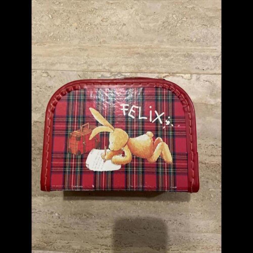 Die Spiegelburg Felix Rabbit, Germany, Tartan‎ Plaid, Zippered Lunch Box 8x6x3”